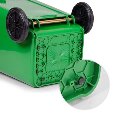 Kosz na smieci pojemnik 120L kubeł śmietnik zielony szkło gumowe koła MULTISTORE