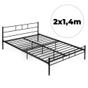 Łóżko metalowe 140x200 cm ze stelażem czarna rama ModernHome ModernHome