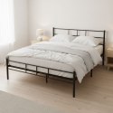 Łóżko metalowe 140x200 cm ze stelażem czarna rama ModernHome ModernHome