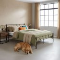 Łóżko metalowe 140x200 cm ze stelażem czarna rama ModernHome ModernHome