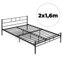 Łóżko metalowe 160x200 cm ze stelażem czarna rama ModernHome ModernHome
