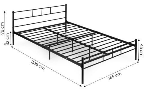 Łóżko metalowe 160x200 cm ze stelażem czarna rama ModernHome ModernHome
