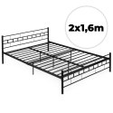 Łóżko metalowe 160x200 cm ze stelażem czarna rama ModernHome ModernHome