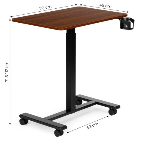 Mobilne biurko regulowane 70x48 cm stolik pod laptopa regulacja wysokości 71,5-112 cm ModernHome ModernHome