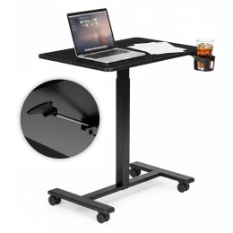 Mobilne biurko regulowane 70x48 cm stolik pod laptopa regulacja wysokości 71,5-112 cm czarne ModernHome ModernHome