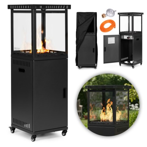 Ogrzewacz gazowy promiennik grzejnik 13 kW szklany na ogród patio reduktor kamienie wulkaniczne pokrowiec MultiGarden MultiGarden