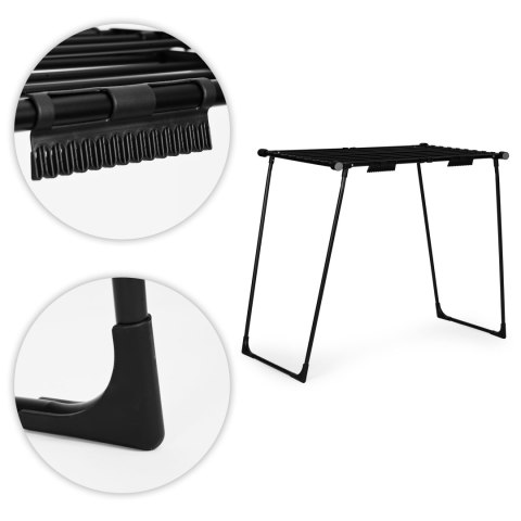 Suszarka na pranie stojąca rozsuwana teleskopowa 19 metrów składana czarna ModernHome