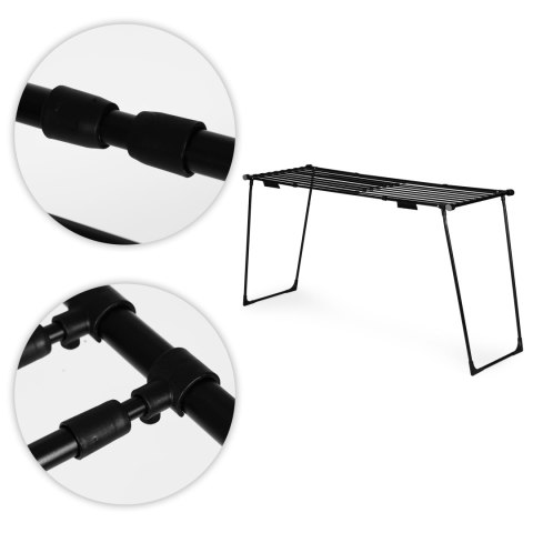 Suszarka na pranie stojąca rozsuwana teleskopowa 19 metrów składana czarna ModernHome