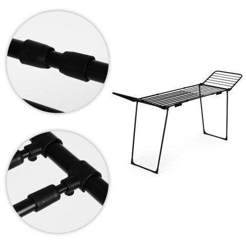 Suszarka na pranie stojąca rozsuwana teleskopowa 27 metrów składana czarna ModernHome