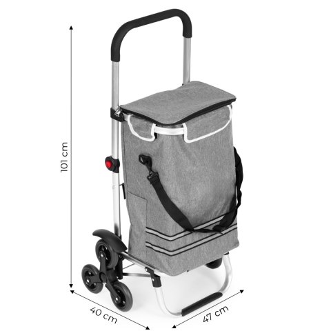 Wózek na zakupy składany torba 30 litrów potrójne koła kieszeń termiczna ModernHome ModernHome
