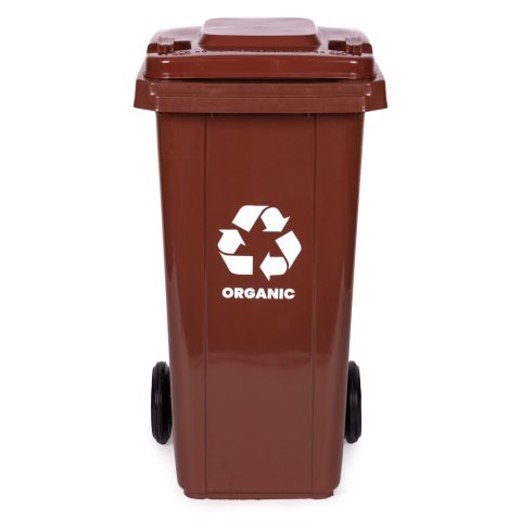 Zestaw 2 koszy na śmieci pojemniki 2x120L czarny brązowy odpady zmieszane BIO gumowe koła MULTISTORE